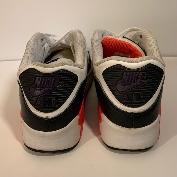 👟 NIKE AIR MAX 90 LTR WHITE CRIMSON GS YOUTH RUNNING SHOES 👟 - Picture 4 of 7